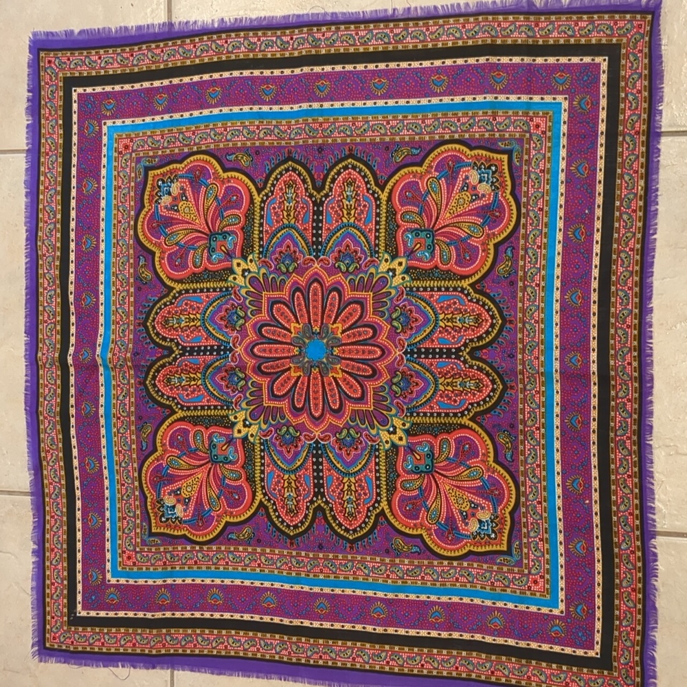 Baar & Beards Vintage Purple Wool Scarf 29x29